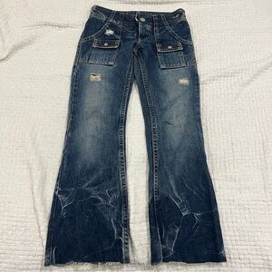 Hysteric Glamour Chilling Bootcut Jeans Y2K Distressed Blue 30x27